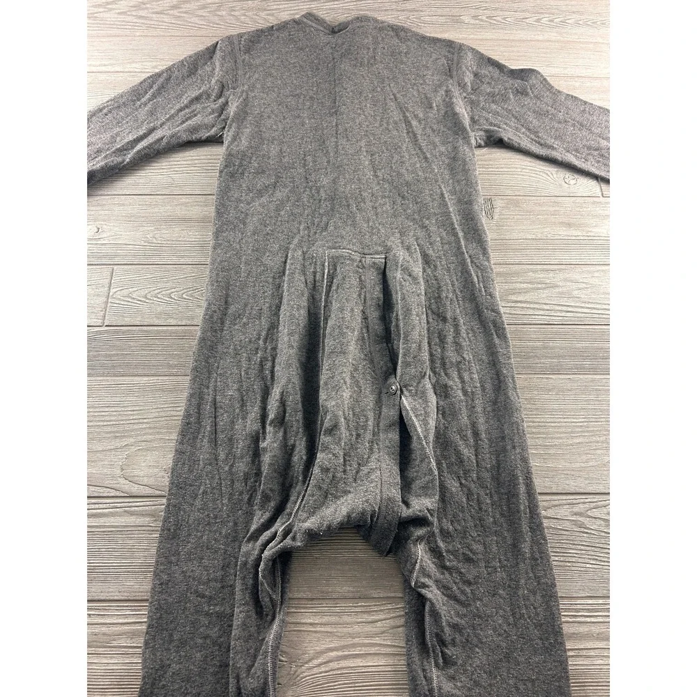 LL Bean Mens Gray Wool Blend Union Suit Thermal Bodysuit 237789 Small Regular